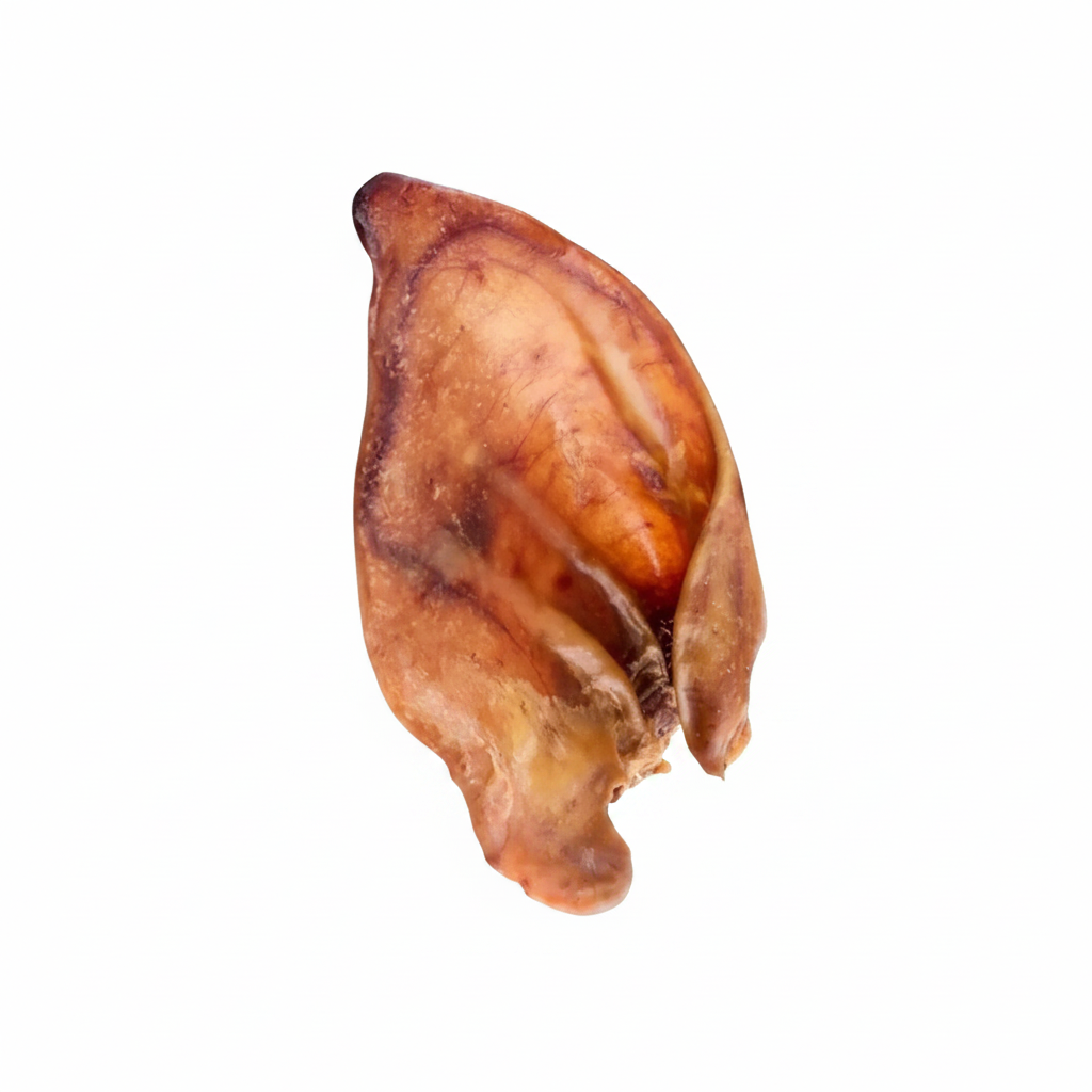 British Grade A pig ear dog chew on white background